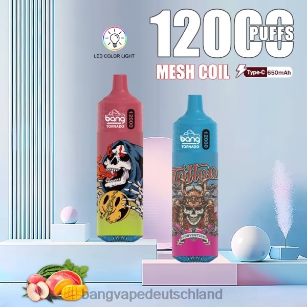 Vape Gang Disposables - Bang Vape Tornado 12000 Züge mit LED und Mesh-Spule 2B2XN4 Einweg
