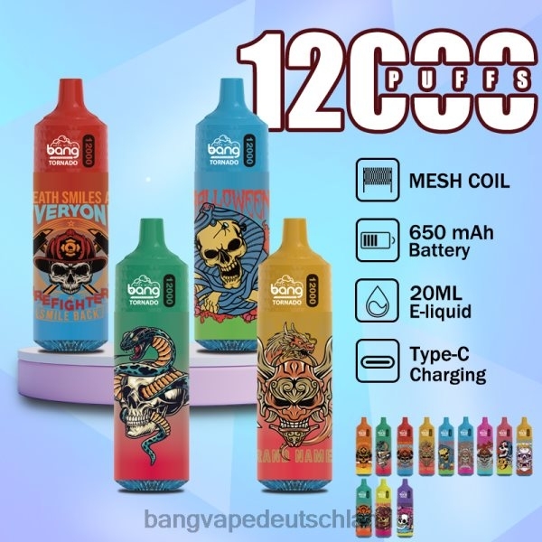 Vape Gang Disposables - Bang Vape Tornado 12000 Züge mit LED und Mesh-Spule 2B2XN4 Einweg