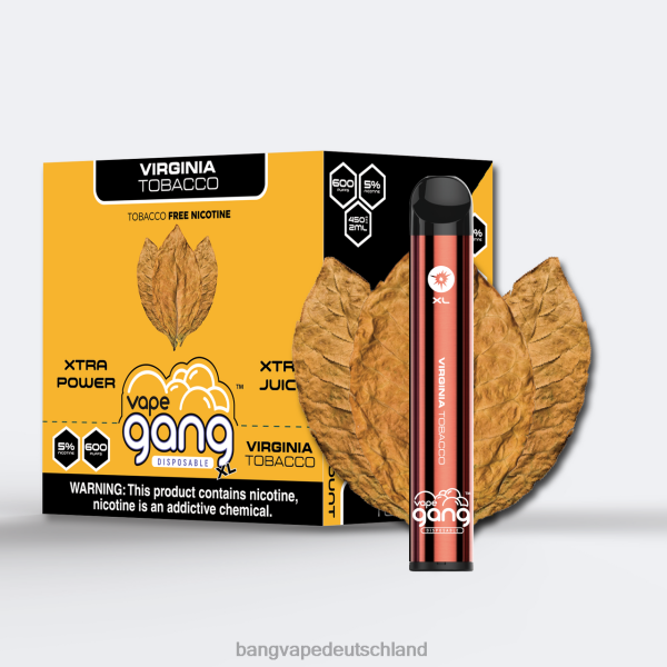 Bang Box Vape Price - Vape Gang XL Einweg-Vaporizer 600 Züge (10er-Packung) 2B2XN70 Virginia-Tabak