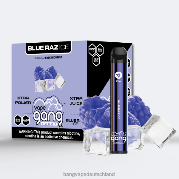 Bang Disposable Vape Flavors - Vape Gang XL Einweg-Vaporizer 600 Züge (10er-Packung) 2B2XN61 blaues Raz-Eis