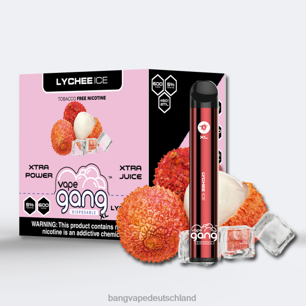 Bang Vape Berlin - Vape Gang XL Einweg-Vaporizer 600 Züge (10er-Packung) 2B2XN75 Litschi-Eis