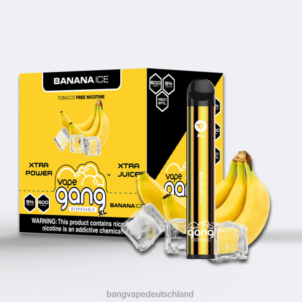 Bang Vape Deutschland - Vape Gang XL Einweg-Vaporizer 600 Züge (10er-Packung) 2B2XN63 Bananeneis