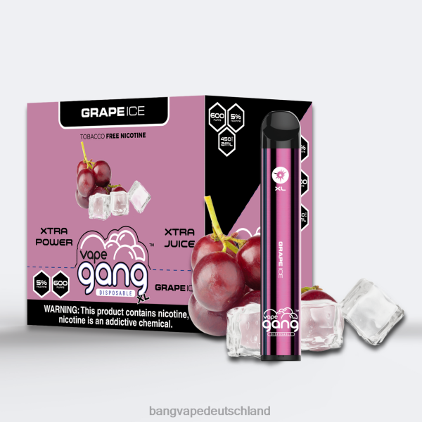 Best Bang Vape Flavor - Vape Gang XL Einweg-Vaporizer 600 Züge (10er-Packung) 2B2XN62 Traubeneis