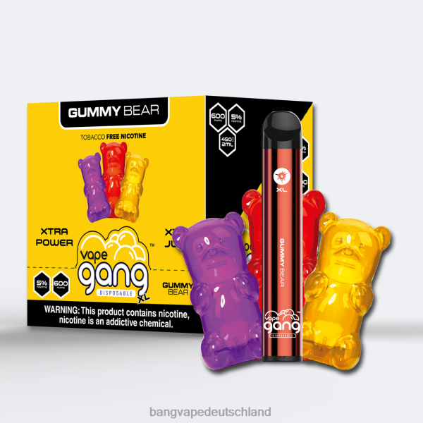 Vape Gang Deutschland - Vape Gang XL Einweg-Vaporizer 600 Züge (10er-Packung) 2B2XN64 Gummibär